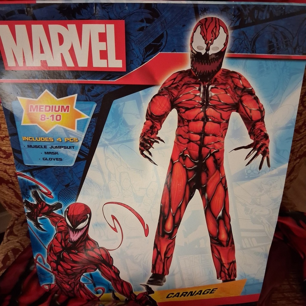 New Marvel Carnage Kids 8-10 Costume Spider-man Spiderman Halloween Cosplay #273